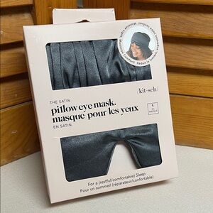 Kitsch Unisex Satin Pillow Eye Mask - Charcoal